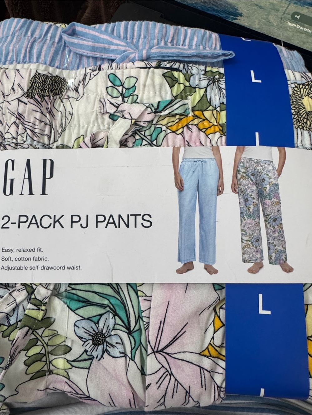 GAP Women's 2-Pack Pajama Pants – Light Blue Stripe & Floral